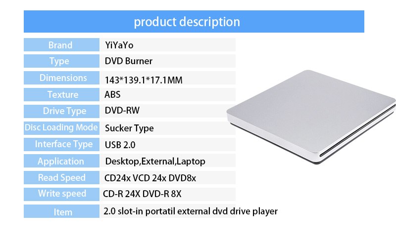 External DVD Drive CD/DVD Writer