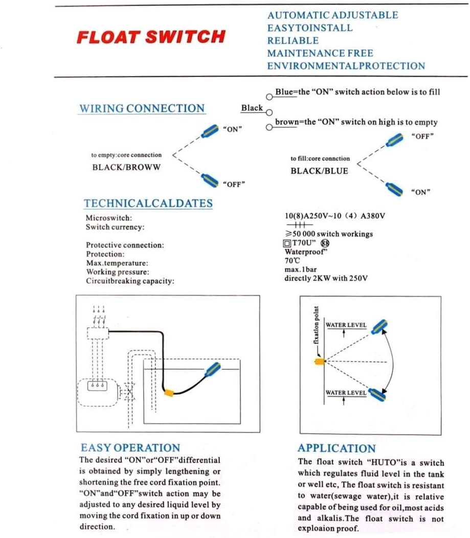 Water Level Pump Control - Automatic Float Switch