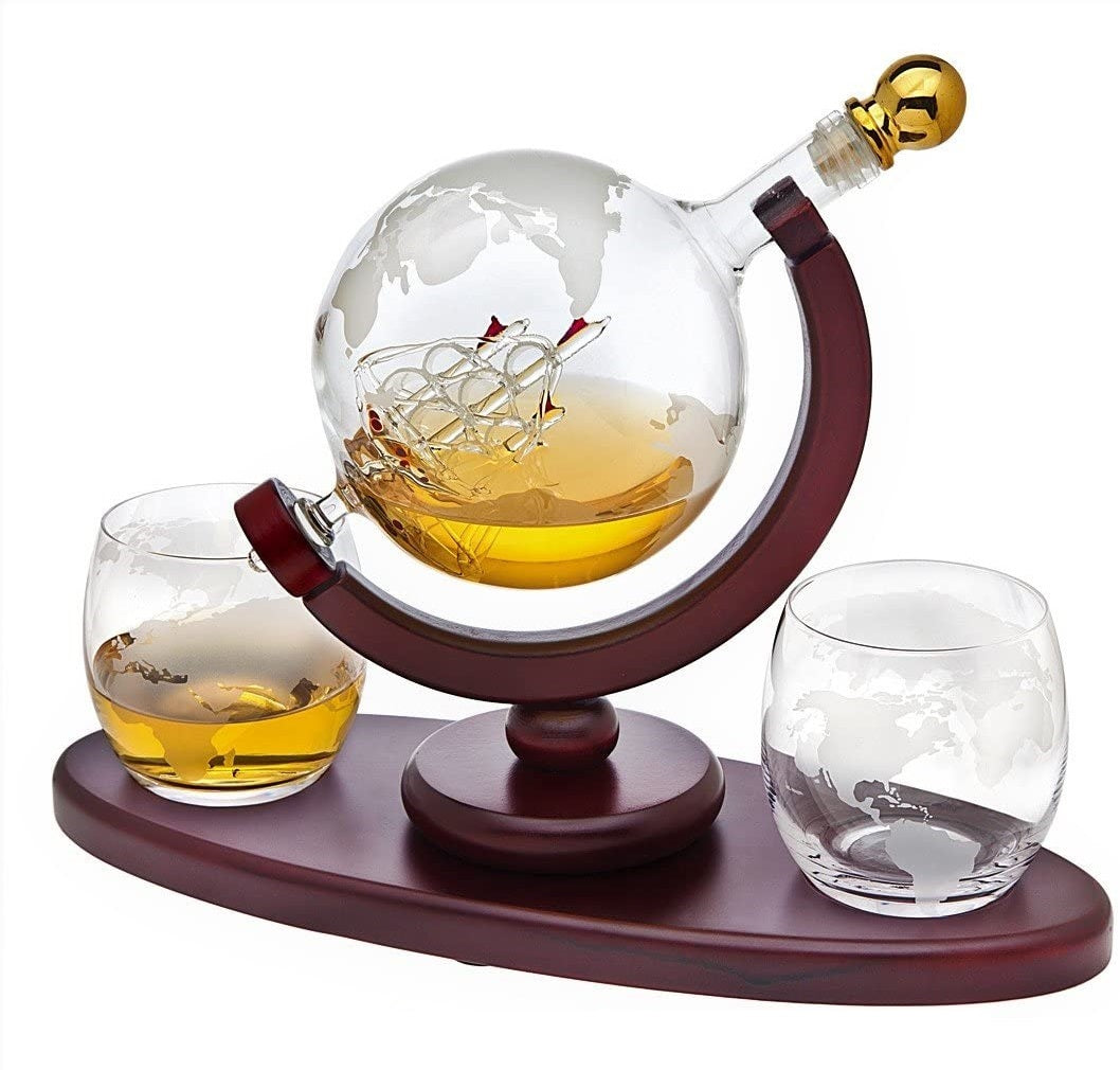 Whiskey Decanter 850ml 2 Glasses - Homyspire NZ