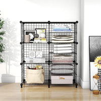 Thumbnail for 6 Cubes Black DIY Wire Storage Shelves Wardrobe