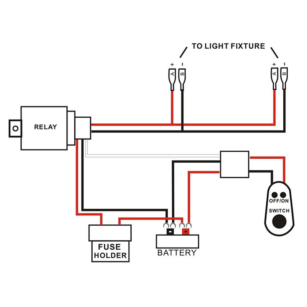 LED Light Bar Wiring Harness 12V 40A