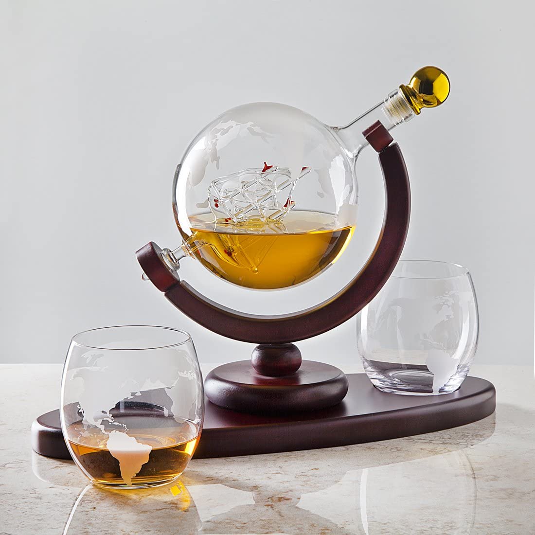 Whiskey Decanter 850ml 2 Glasses - Homyspire NZ