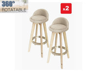 Thumbnail for Bar Stools Chair 360 Degree Swivel Beige