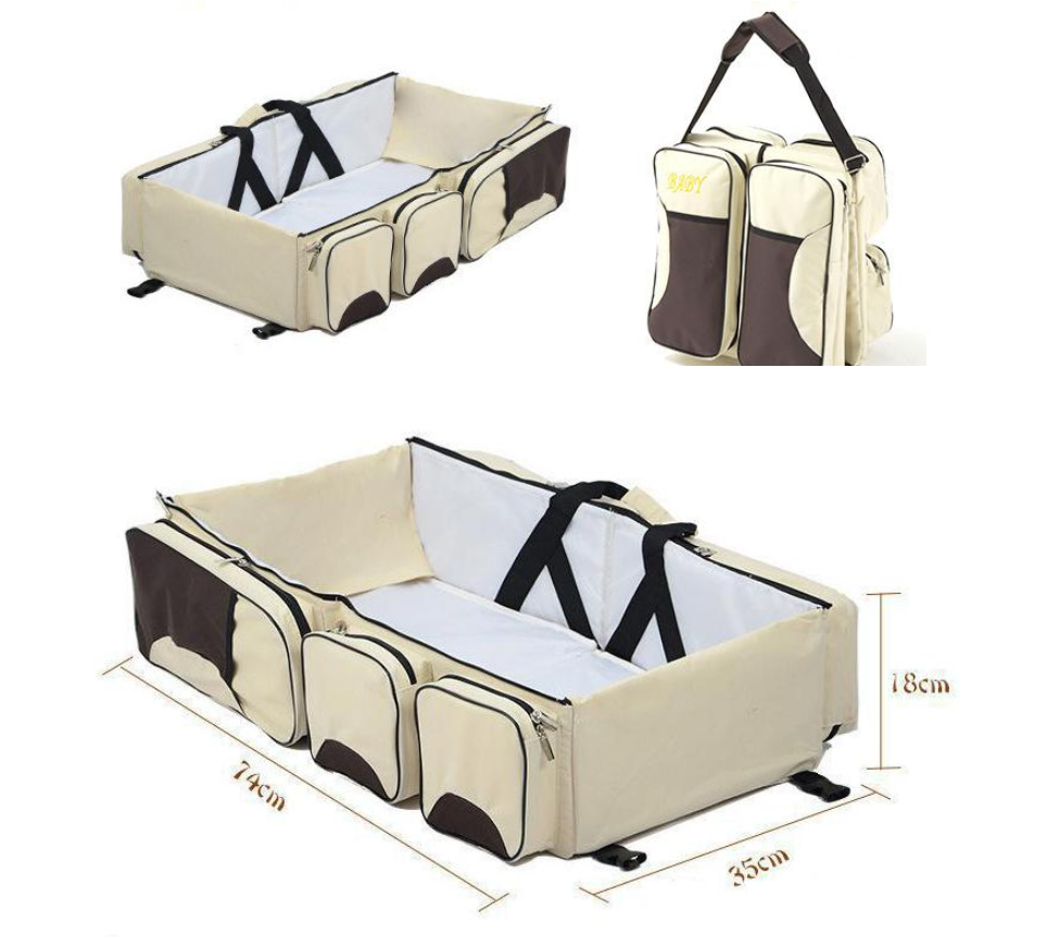 3 in 1 Nappy Bag Diaper Bag Travel Bassinet Nappy Changing Station Carrycot Baby Bed