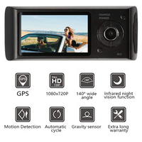 Thumbnail for Dual Car Dash Camera with GPS - Front and Rear