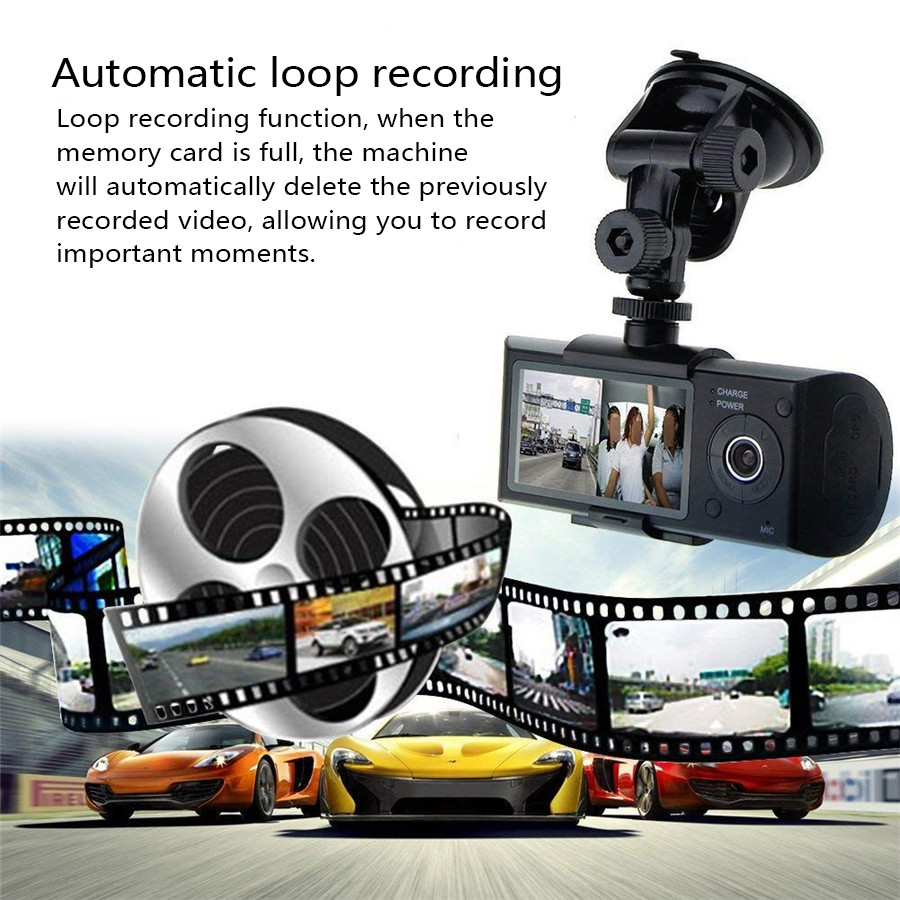 Dual Car Dash Camera with GPS - Front and Rear