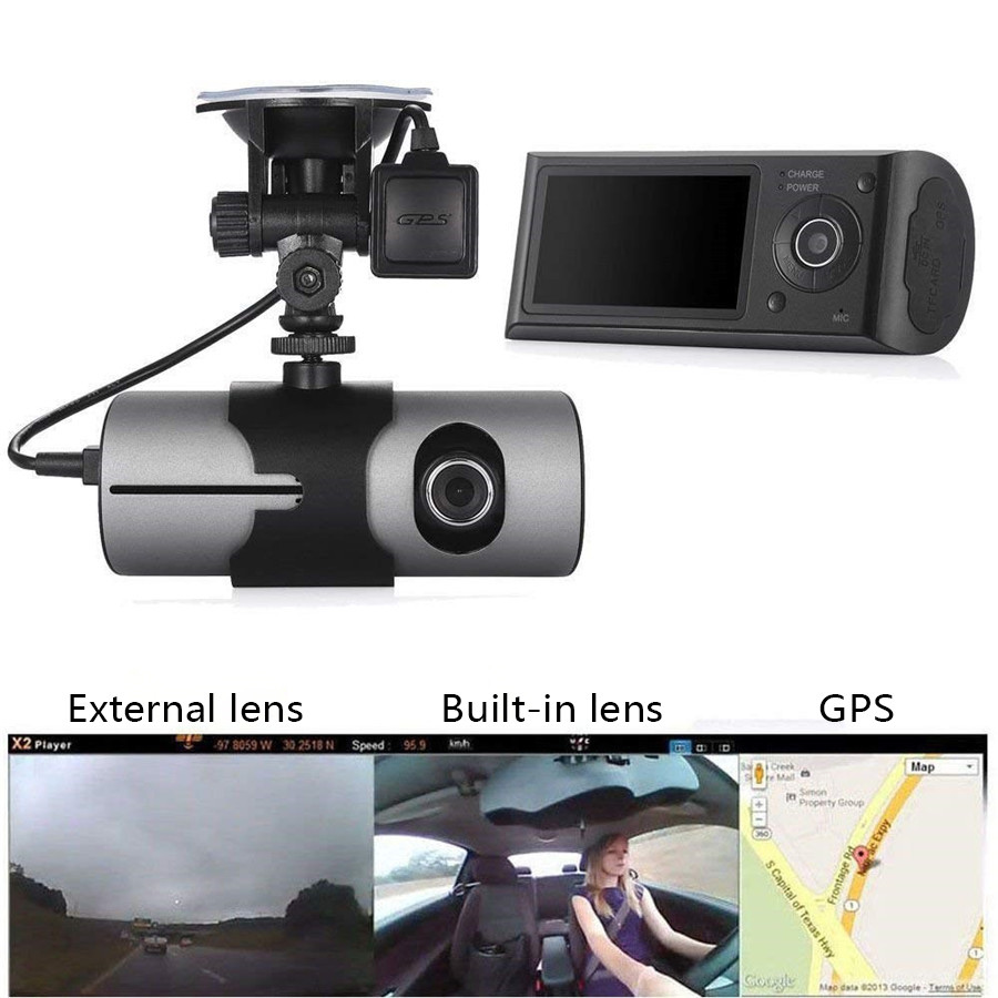 Dual Car Dash Camera with GPS - Front and Rear