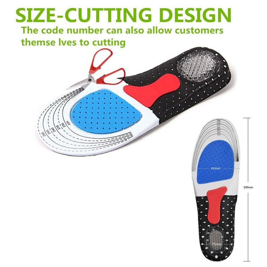 Orthotic Arched Insoles Comfort Gel Heel Shock Absorb Sport Insoles