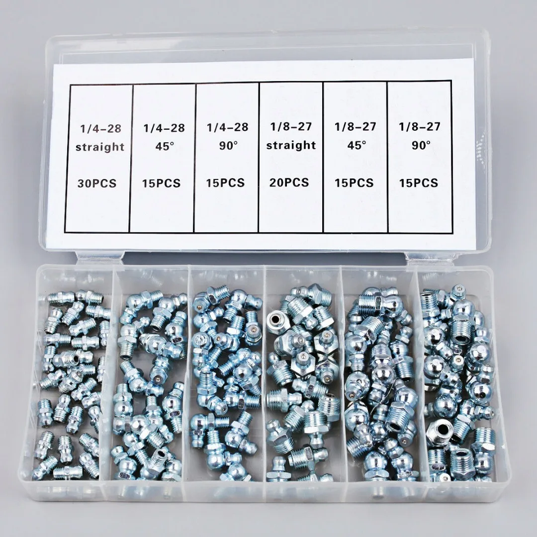 220pcs Hydraulic Grease Nipple Mechanical Lubricant Fitting Kit