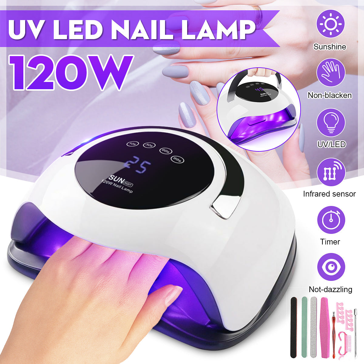 LED Light UV Nail Dryer Fast Drying GEL Nail Dryer 120W 36LED