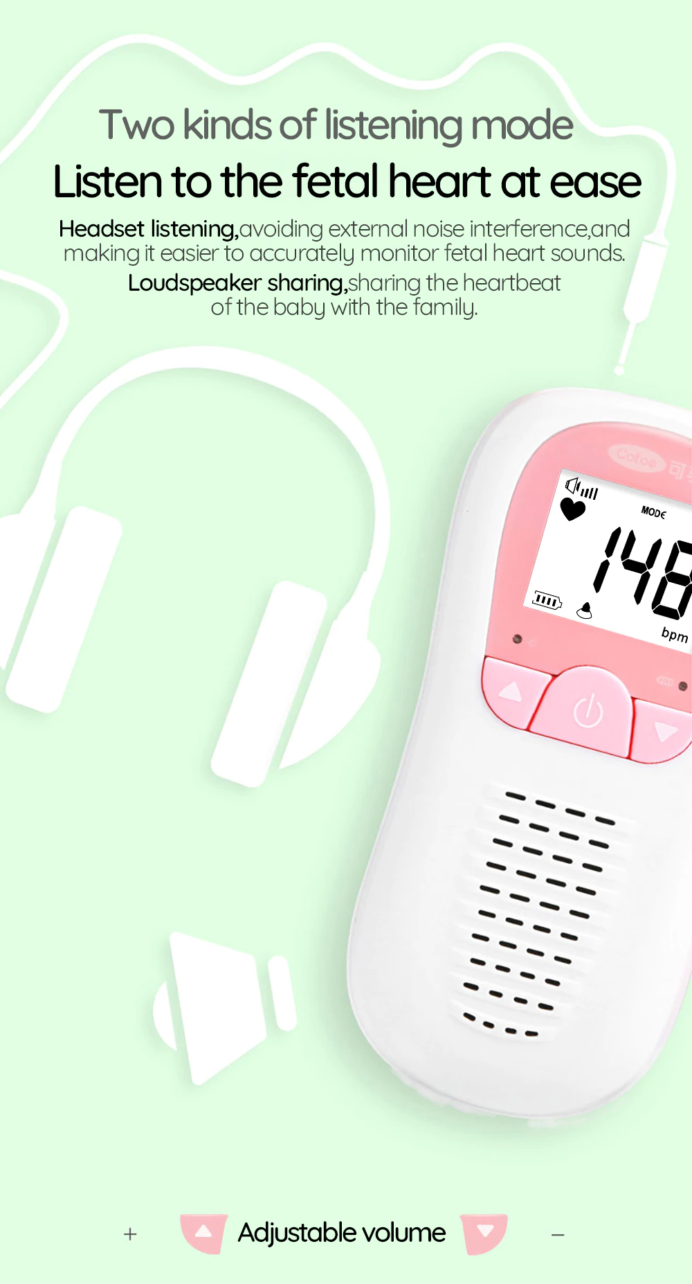 Fetal Doppler Ultrasound Heartbeat Detector