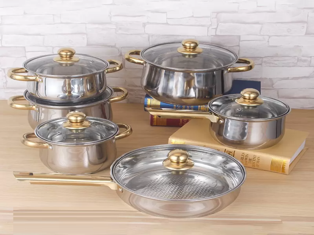 Cookware Set 12 Piece 5 Pots 1 Pan and 6 lids