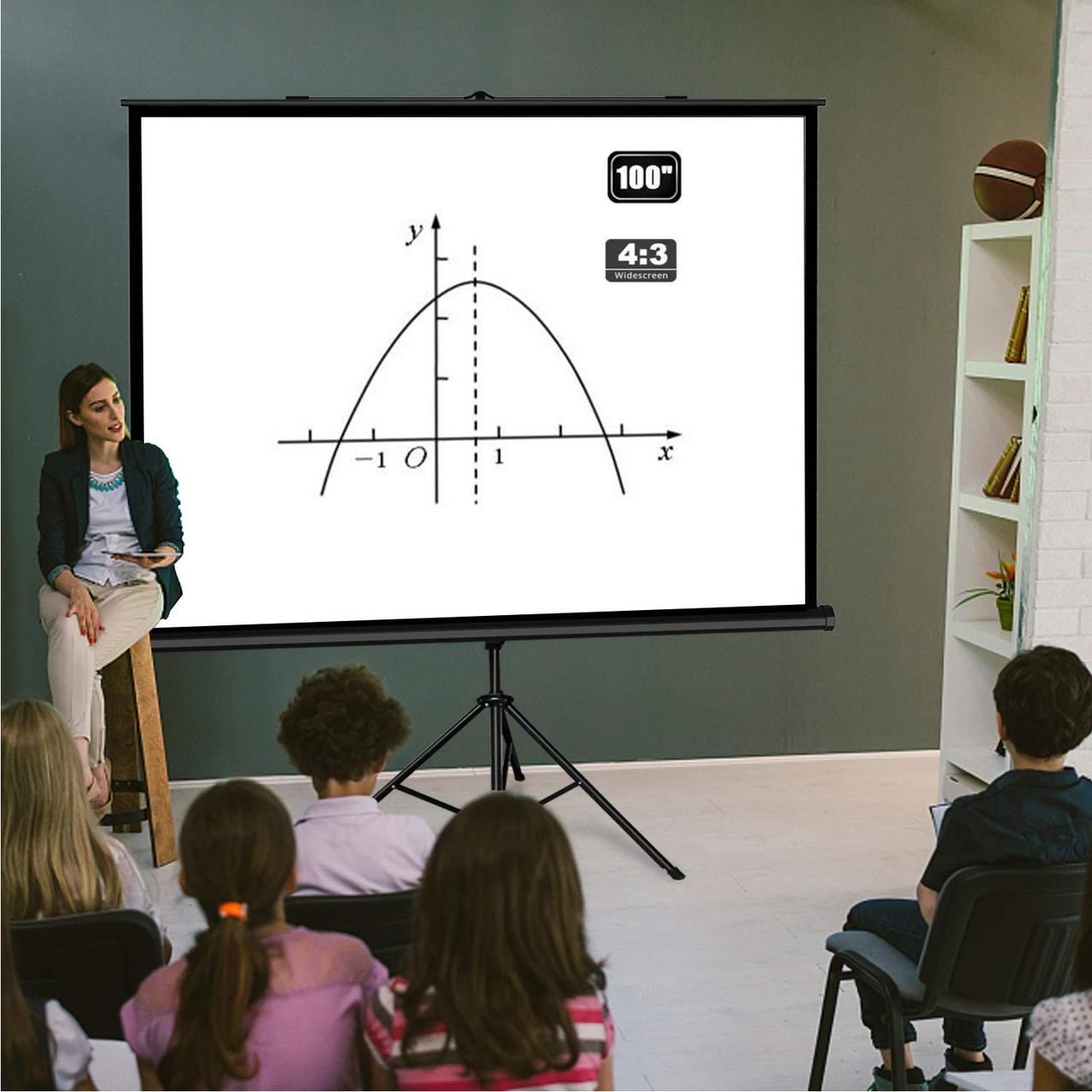 100" Portable Projector Screen with Stand