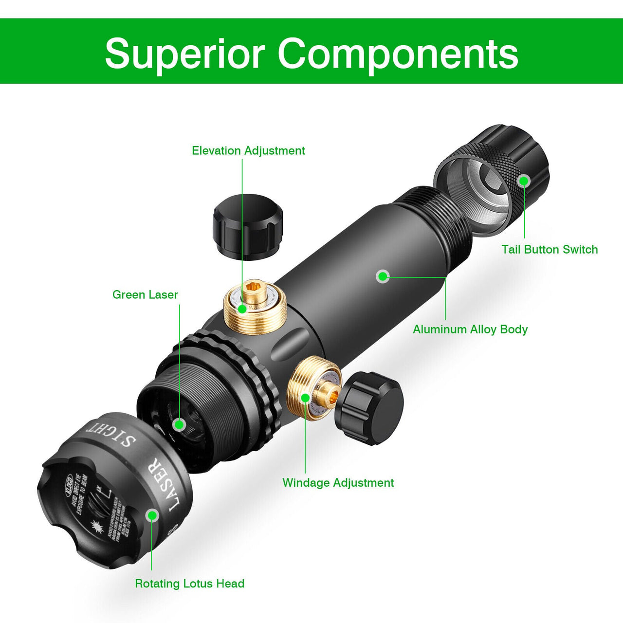 Tactical Green Laser Sight Rifle Dot Scope