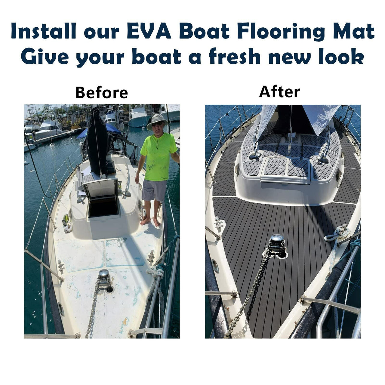 Marine Carpet Teak Boat Flooring Mat EVA