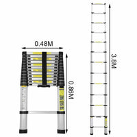 Thumbnail for Telescopic Ladder 3.8m Aluminium Extension Ladder