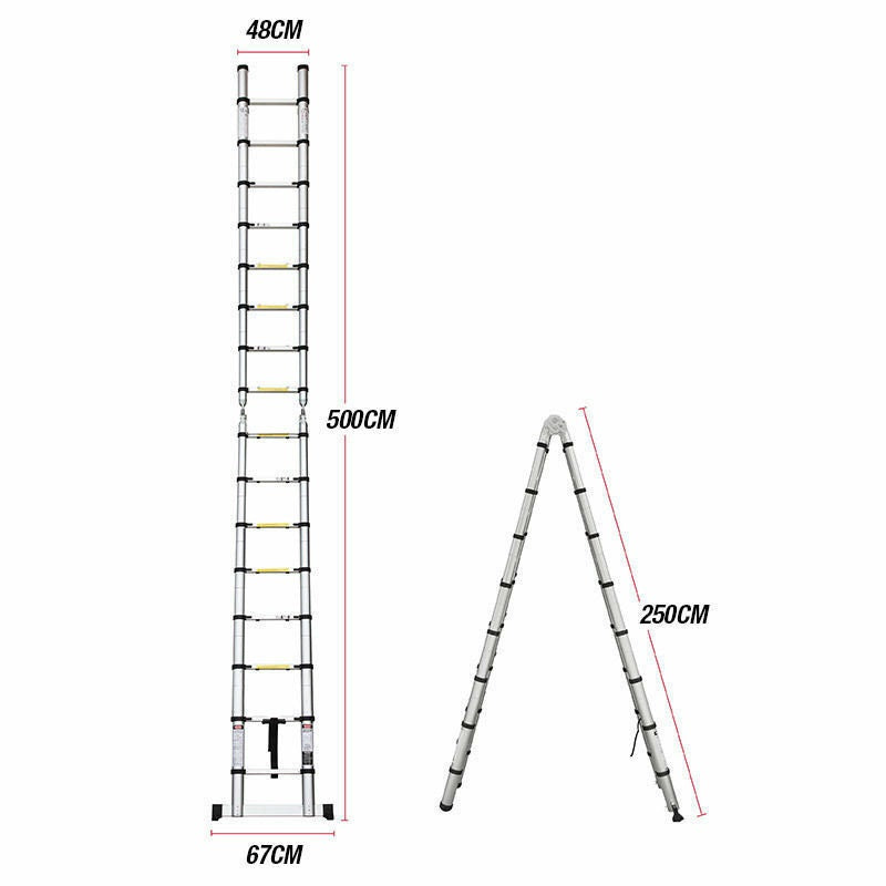 Telescopic Ladder 5m Multi-Purpose Aluminium Telescoping