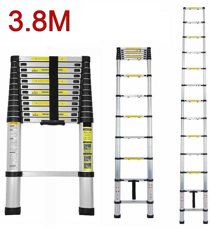 Telescopic Ladder 3.8m Aluminium Extension Ladder