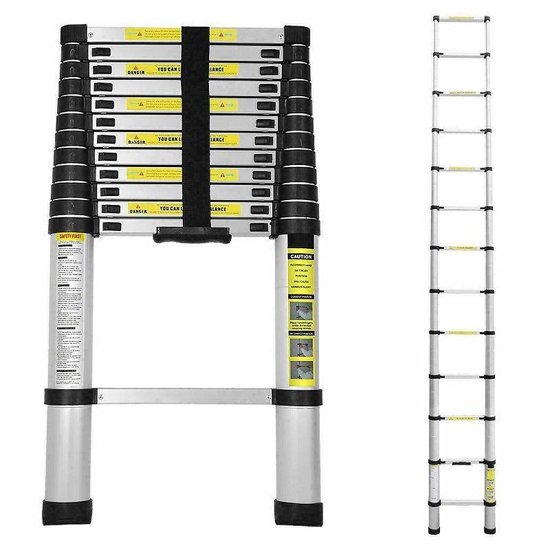 Telescopic Ladder 3.8m Aluminium Extension Ladder