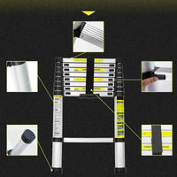 Thumbnail for Telescopic Ladder 3.8m Aluminium Extension Ladder