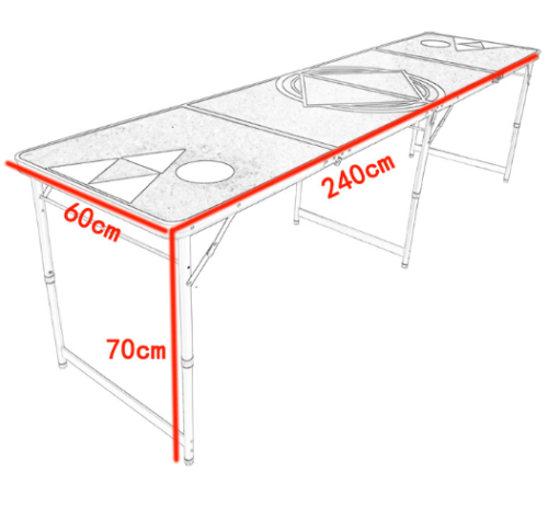 8' Beer Pong Table - Lightweight & Portable with Carrying Handles