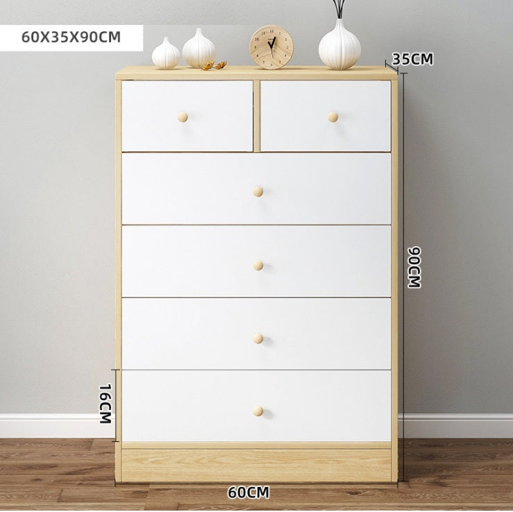 Tallboy Modern White Tallboy Chest of Drawers Dresser with 3 Large and 2 Half Storage Drawers