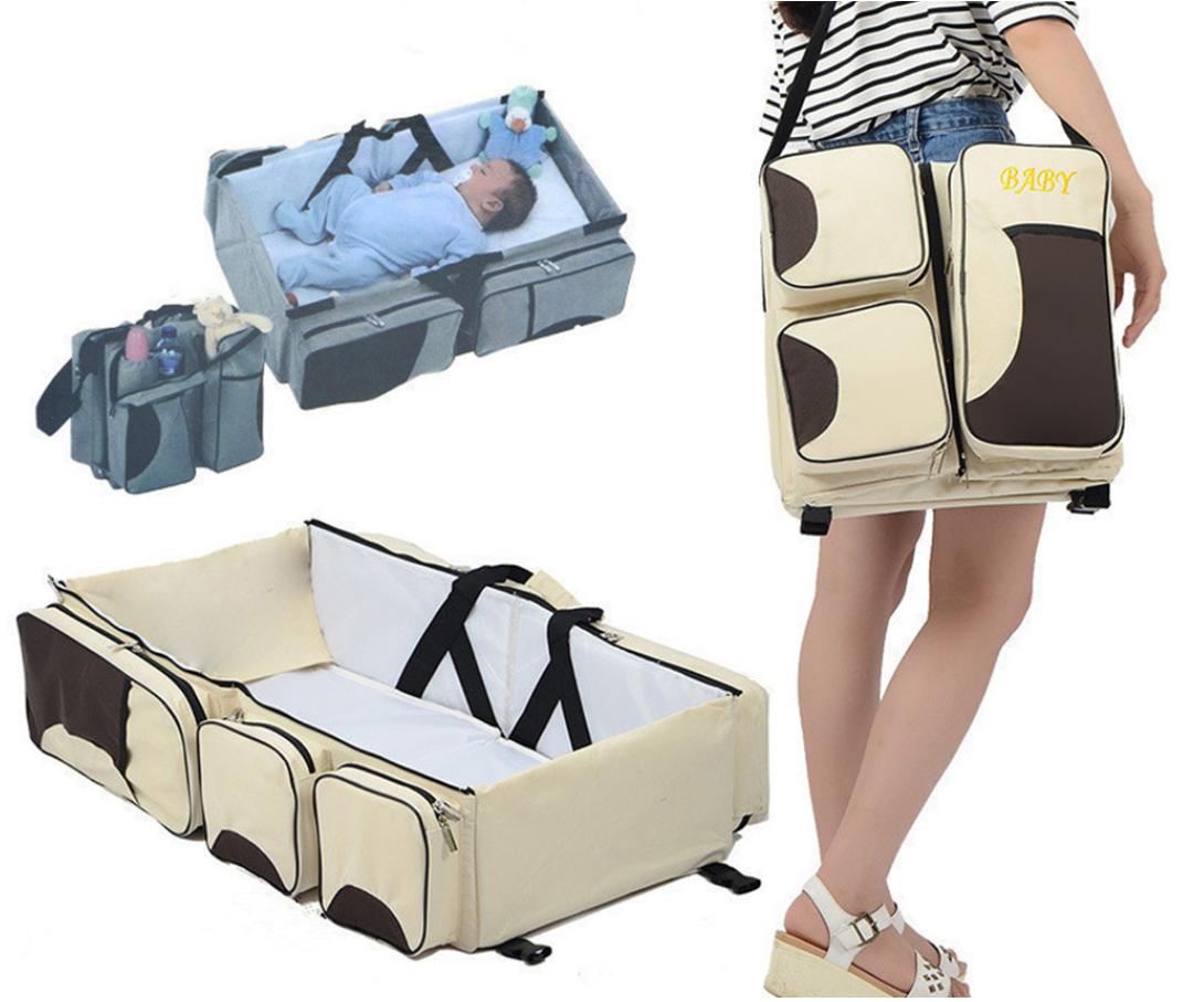 3 in 1 Nappy Bag Diaper Bag Travel Bassinet Nappy Changing Station Carrycot Baby Bed